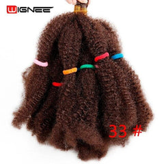 Wignee Afro Kinky Bulk Synthetic Hair Extension for Women Crochet Twist Braiding Hair Bundle Natural Black For African American